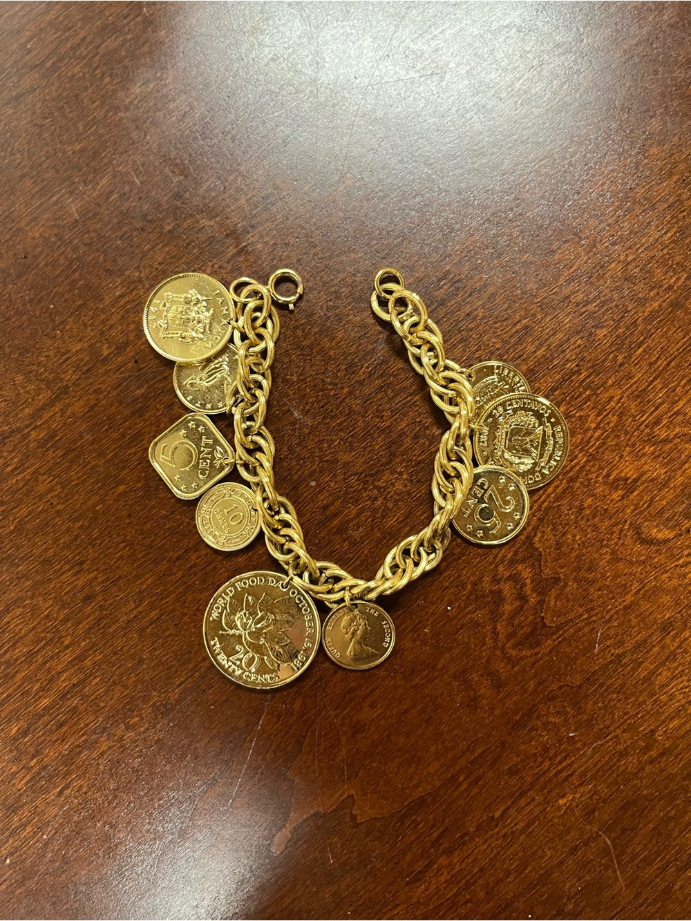 Gold-Tone Coin Charm Bracelet - Women's Jewelry